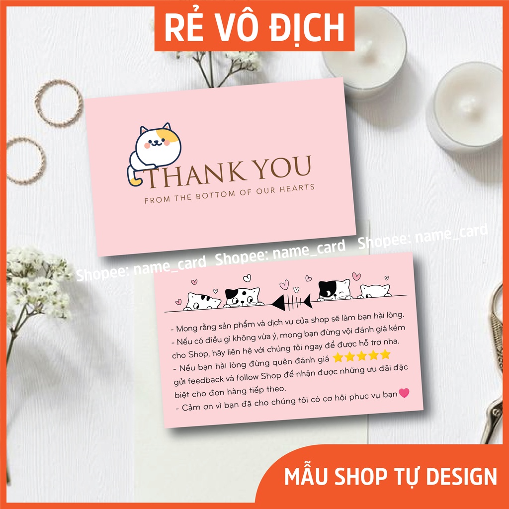 Card cảm ơn, thank you card, card cảm ơn khách hàng, hàng có sẵn
