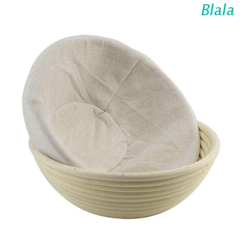 Rổ Đan Mây Hình Tròn Kèm Vải Lót Dùng Ủ Bột Bánh Mì Ốp