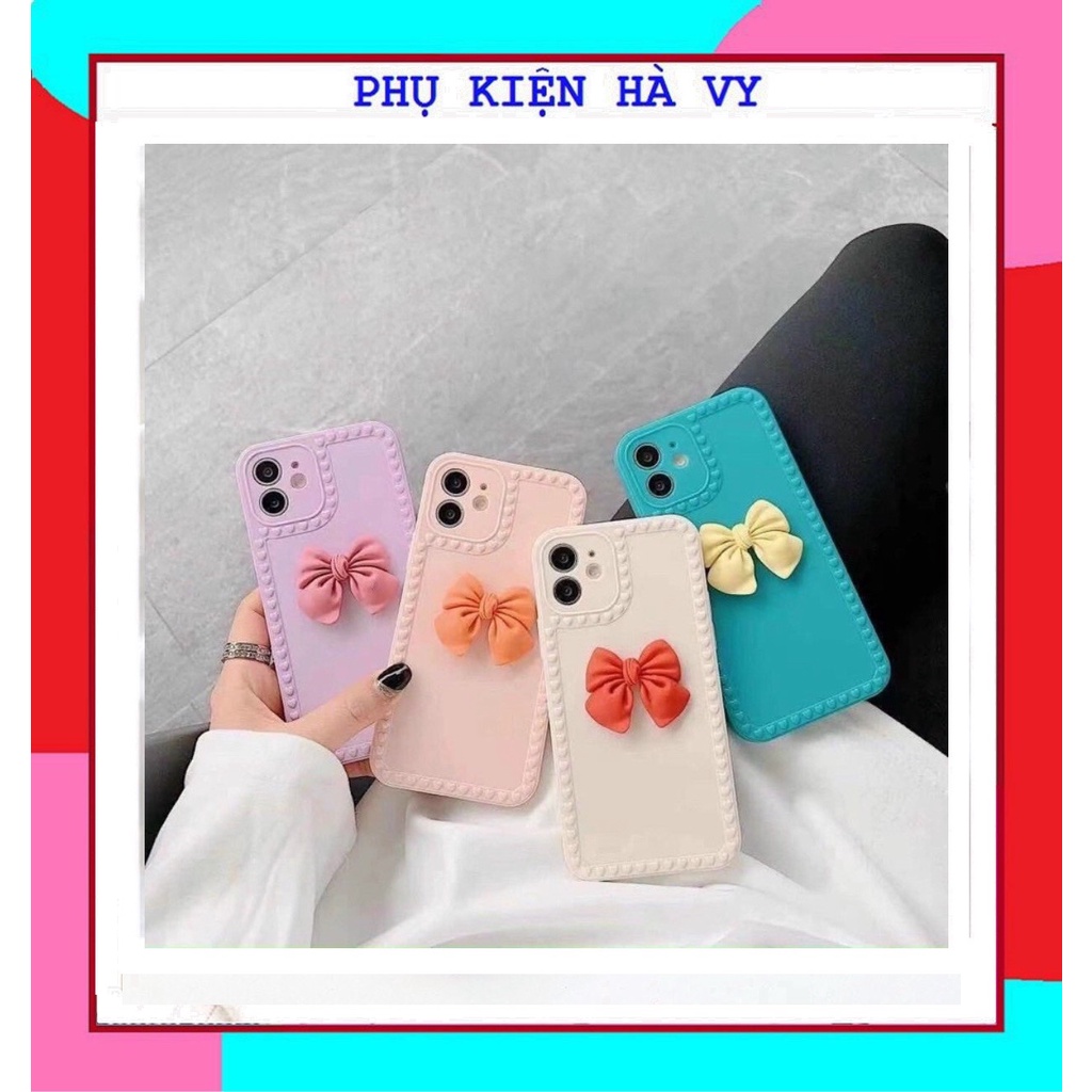 Ốp điện thoại TPU mềm trang trí nơ giả Iphone 12 Pro Max, Mini Iphone Se2020 11pro Max Ix Xr Xs Max 7 8 Plus