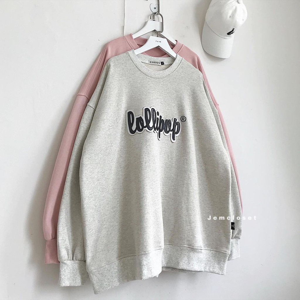 Áo Sweater Nữ JEMCLOSET Form Rộng Ulzzang Basic Lollipop Phong Cách Hàn Quốc Dễ Thương- 10036