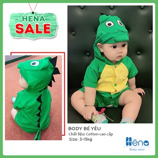 Bộ Body cho Bé Body thú cho Bé - Khủng Long CAO CẤP, CHẤT VẢI AN TOÀN - Đồ liền thân bé trai, bé gái đẹp | Bodysuit tr