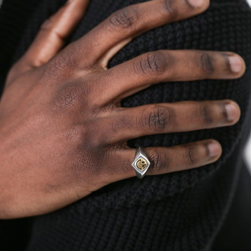 Nhẫn Hình Mặt Cười Phong Cách Retro Thời Trang Cho Nam Và Nữ