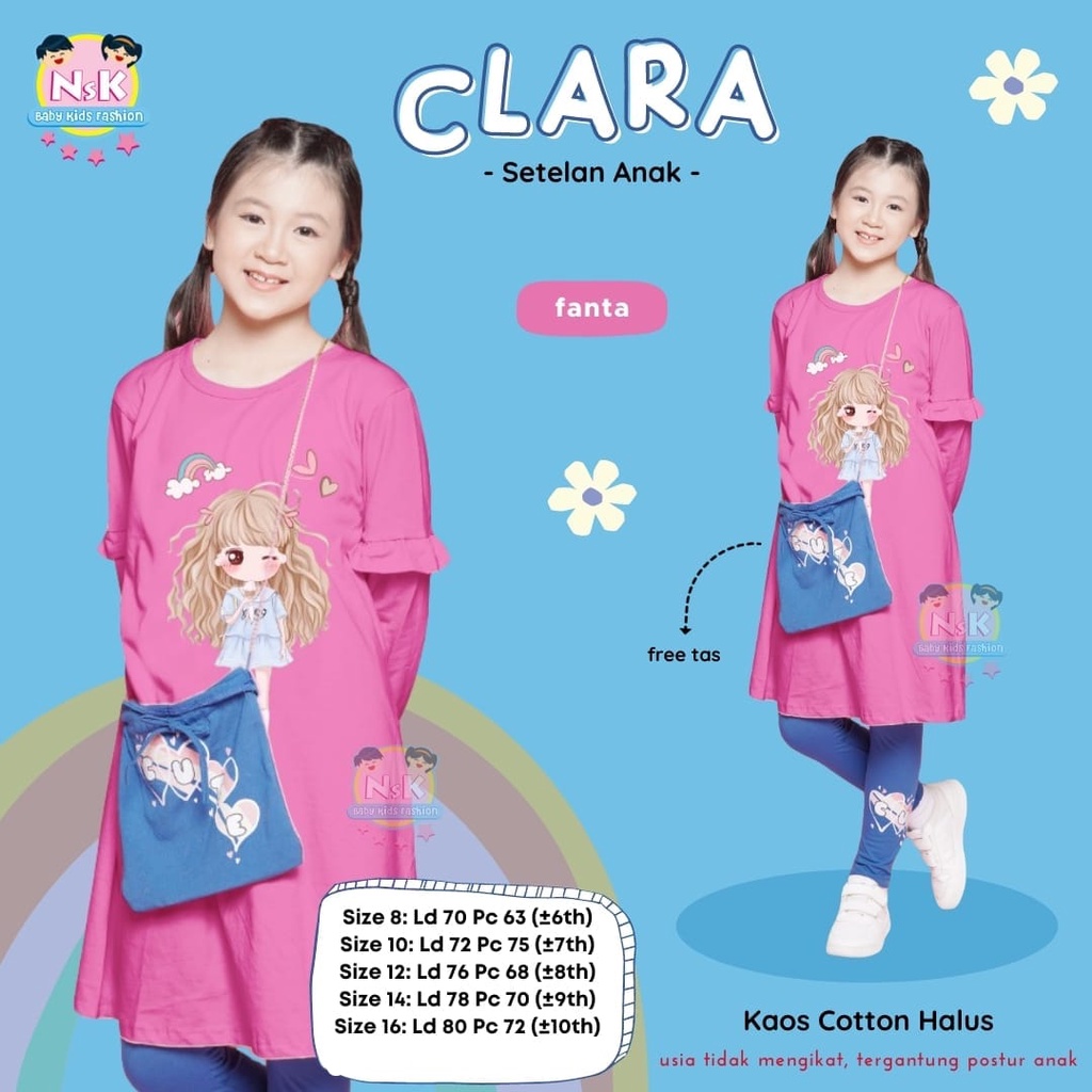 Clara SET - Túi xách thời trang cho nữ 6 7 8 9 10 11 tuổi