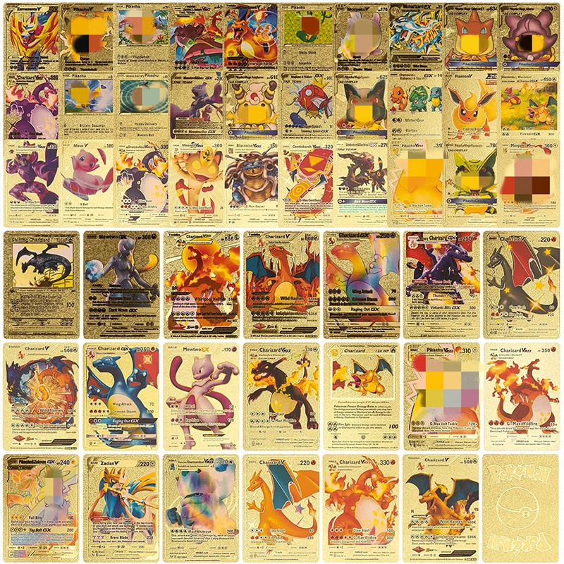 Bộ 110 / 55 / 27 Thẻ Bài Pokemon Go Bằng Kim Loại Cho Bé