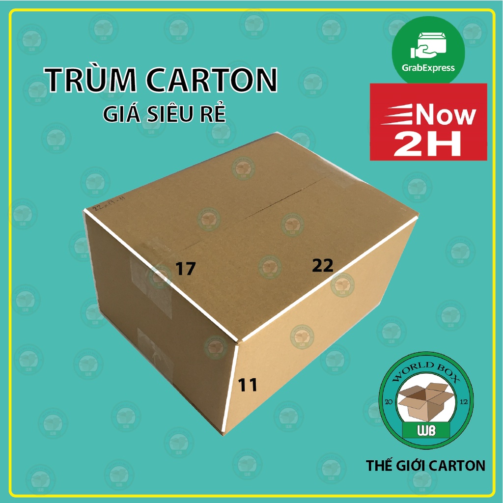 Thùng hộp carton 22x17x11 bộ 100 không in