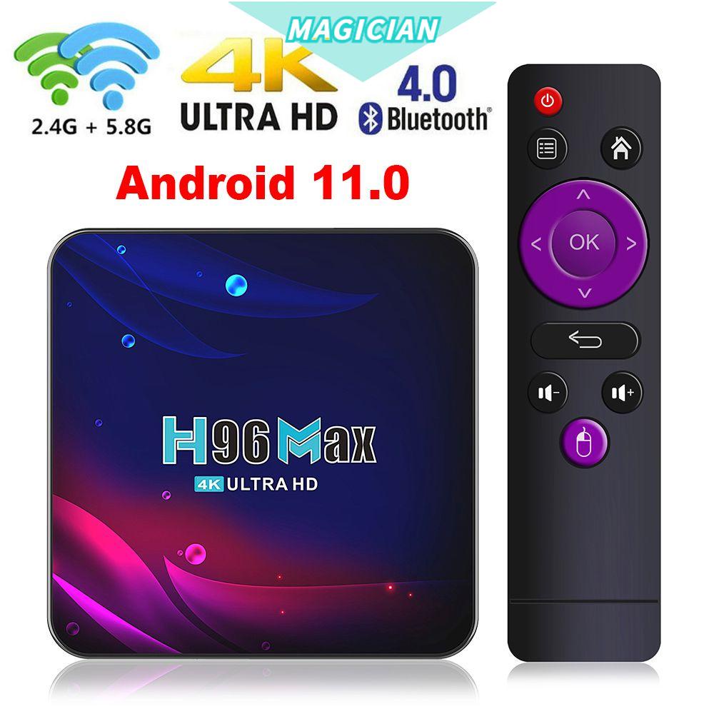 Đầu Máy Chiếu MAGIC H96 Max V11 4GB+32/64GB RK3318 Bluetooth 2.4G/5.8G Dual WIFI 4K 2021 Android 11.0