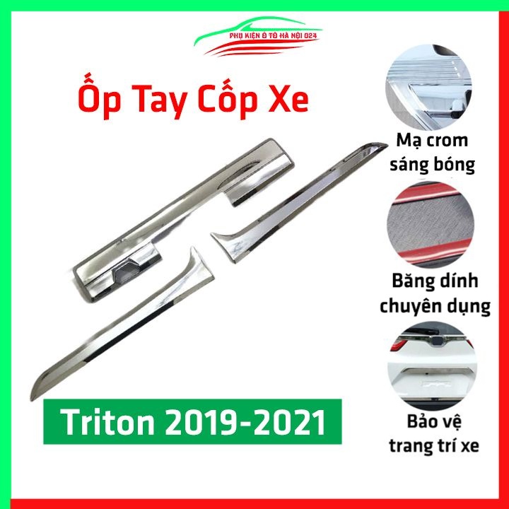 Ốp tay mở cốp mạ Crom Triton 2019-2021 trang trí xe chống va đập hiệu quả