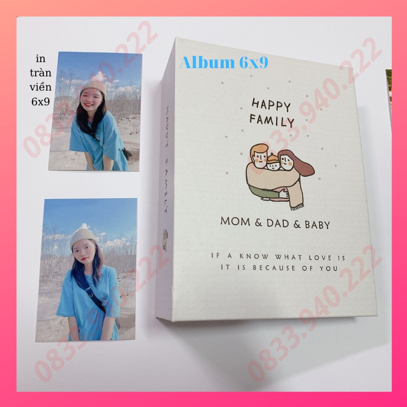 Album ảnh - Album ảnh 6x9 chứa 200 ảnh bìa giấy cứng bìa Nhiều mẫu siêu xinh