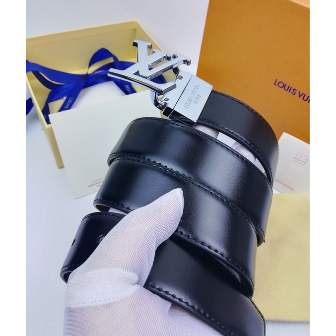 Thắt lưng da có khóa chữ L phong cách công sở thời trang cho nam