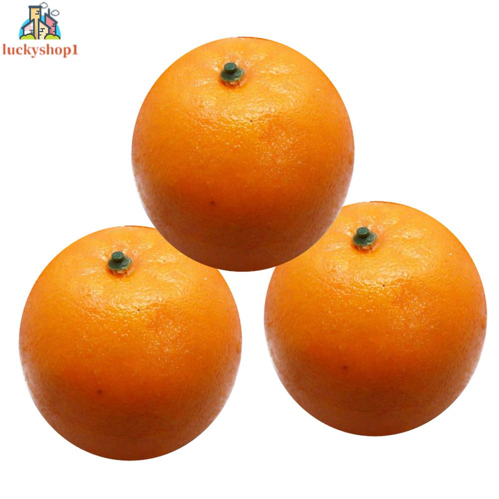 Bộ 3 Trái Cam Nhựa Giả 8cm Trang Trí Nhà Cửa