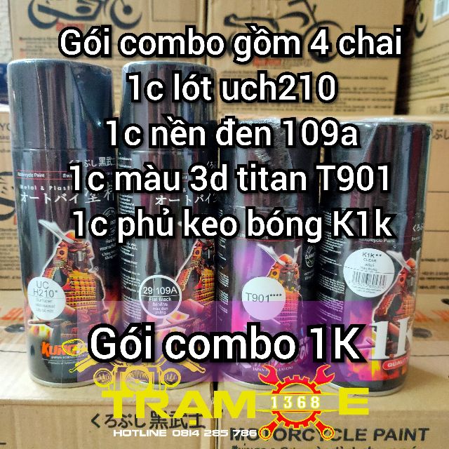 SƠN SAMURAI COMBO SƠN MÀU 3D TITAN PHỦ BÓNG 2K