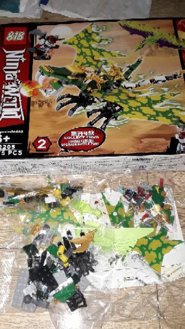Lắp ráp 1 hộp LegoNinja Rồng khổng lồ đi săn khủng long 82205 có trên 170 chi tiết bằng nhựa ABS
