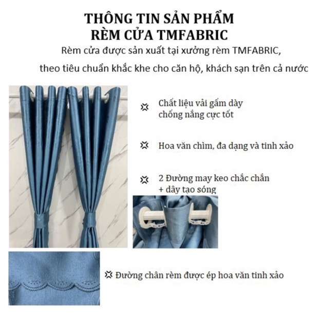 Rèm Cửa Sổ Chống Nắng TMFABRIC, Rèm Cửa Chất Liệu Vải Gấm, Vải Trang Trí Decor Phòng