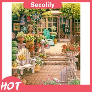 Bộ tranh đính đá tự làm hình sân vườn 5D treo tường trang trí cho nhà