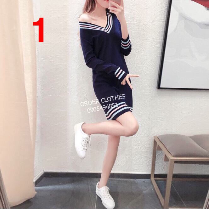 Đầm Len Hàn Quốc Hàng Quảng Châu Cao Cấp Bin Sports XH002