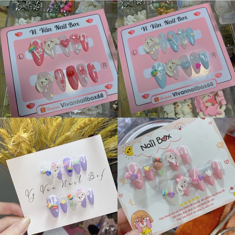 Nail box kẹo thỏ nhiều màu
