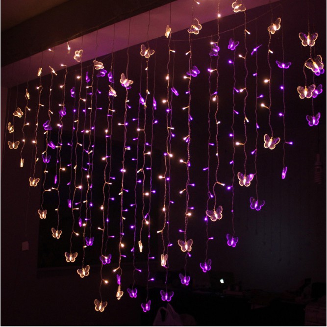 Đèn led trang trí tạo hình trái tim mặt đèn hình bướm và tim (cho chọn nhiều mầu sắc)