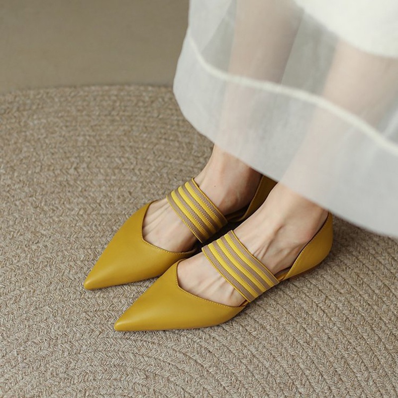 Giày búp bê IELGY mũi nhọn phong cách retro Pháp cho nữ