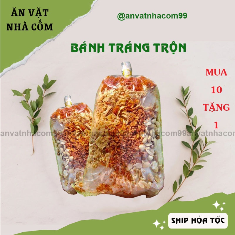 Bánh tráng trộn thập cẩm nhiều topping, bánh tráng tự trộn kèm quất Ăn vặt nhà Cốm