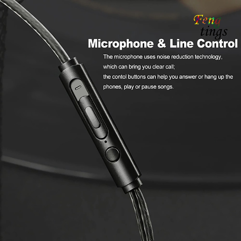 【FT】Type C In-Ear Wired Metal Stereo Earphone In-line Control Headphone with Mic