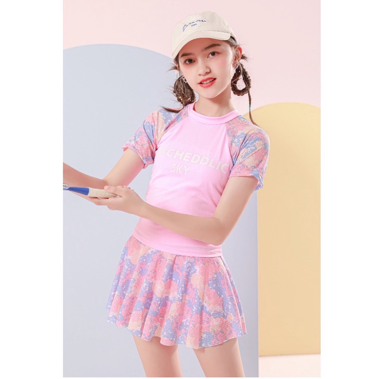 Đồ Bơi Bé Gái LUHAZO Bikini 2022 kín đáo Phong Cách Hàn Quốc Cho Bé