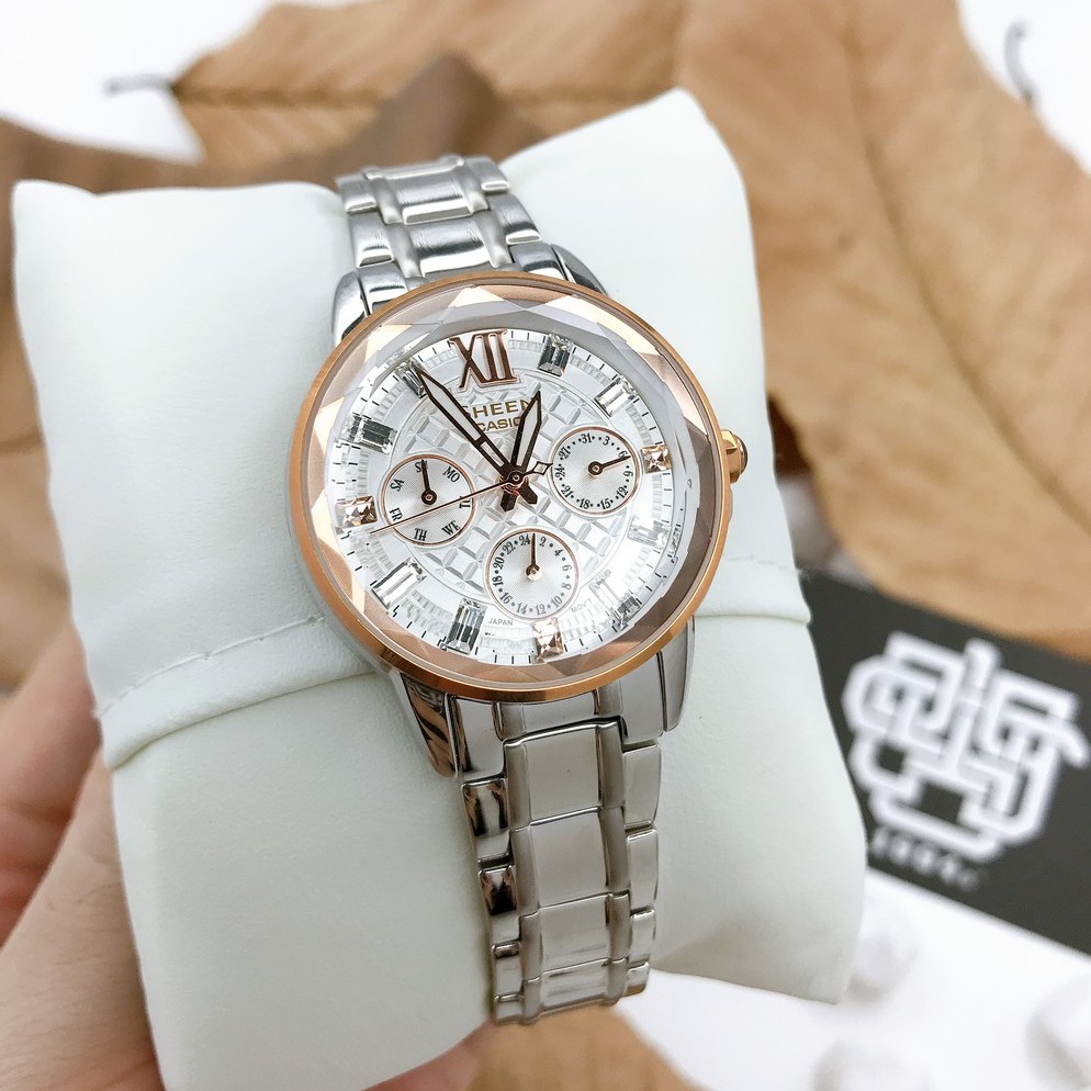 Đồng hồ nữ Casio SHEEN SHE-3029 / SHE-3029SG-7A đính đá SWAROVSKI, hàng chính hãng