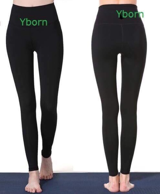 Quần thể thao Legging đen trơn tập Yoga Gym Yborn