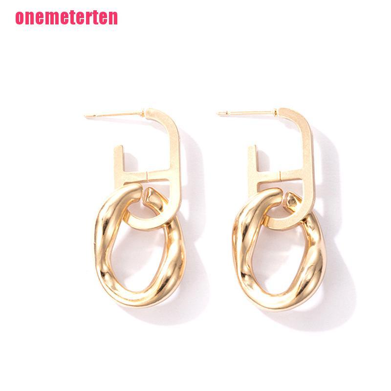 【TEN】Geometric Flowers Gold Dangle Earrings for Women Luxury Leaf Earrings Jewe