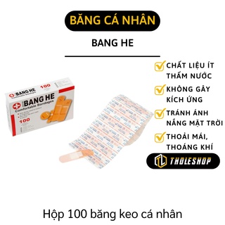 Băng Cá Nhân - Hộp 100 Miếng Băng Keo Cá Nhân Siêu Mỏng, Thoáng Khí