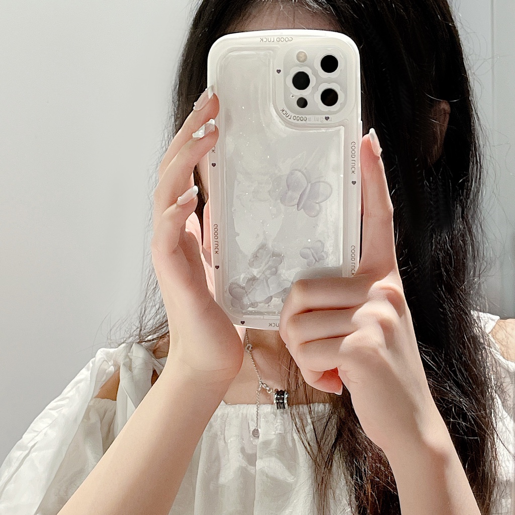 Ốp Điện Thoại Dẻo Họa Tiết Hoạt Hình Bươm Bướm Dễ Thương Chống Rơi Cho iPhone 14 / 13 / 12PRO MAX / 11 / 13PRO MAX