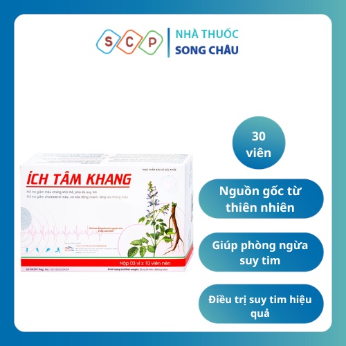 💊 Ích Tâm Khang – Hỗ Trợ Tăng Cường Chức Năng Tim, Giảm Triệu Chứng Suy Tim – Hộp 30 Viên – Chính Hãng