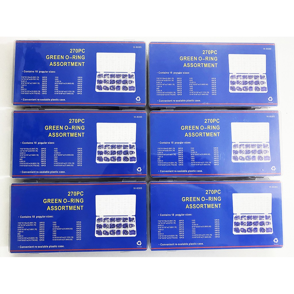 Hộp gioăng cao su 270 chiếc, 18 kích cỡ