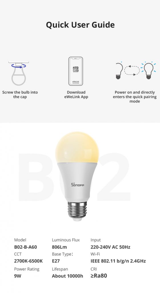 ♡ Bóng Đèn LED Thông Minh Sonoff B05-B-A60/ B02-B-A60 ☾Mặt Trăng | BigBuy360 - bigbuy360.vn