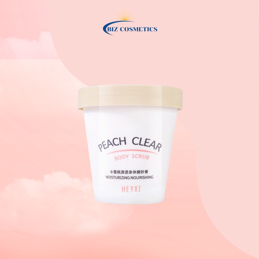 Một hũ tẩy da chết body đào Heyxi Peach Clear Body Scrub 200G Biz Cosmetics