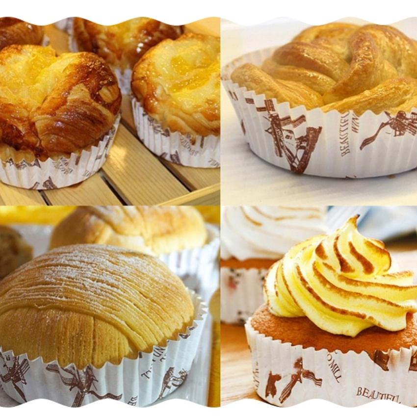 Khuôn Giấy Bánh Cupcake Muffin Mẫu Châu Âu Cối Xay Gió Set 100 Khuôn Đáy Lớn 8cm - CUPGIAY06