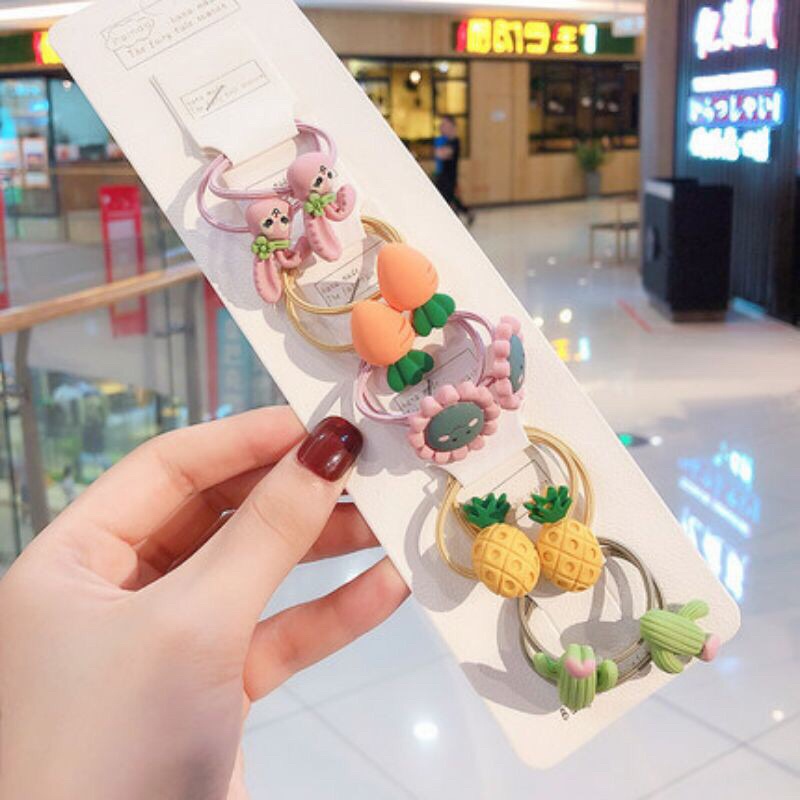 Dây Buộc Tóc, Dây Chun Cột Tóc Nhiều Hình Màu Sắc Dễ Thương