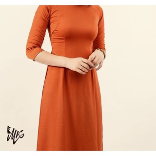 Áo Dài Lụa Tô Châu - Màu Cam ( hàng kỹ - hình thật )