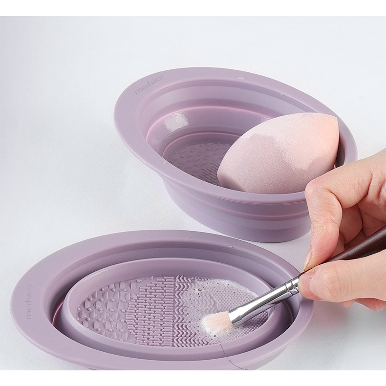 Dụng Cụ Vệ Sinh Cọ Trang Điểm Bằng Silicone Thiết Kế Tiện Lợi Dễ Dùng