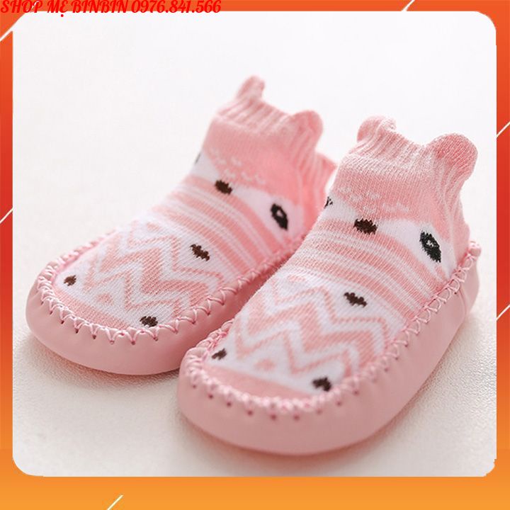 Giầy tập đi hình thú dễ thương có đế chống trơn trượt cho bé