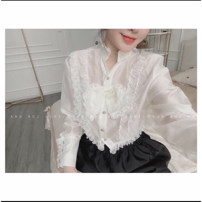 sơ mi tiểu thư voan hàn xinh