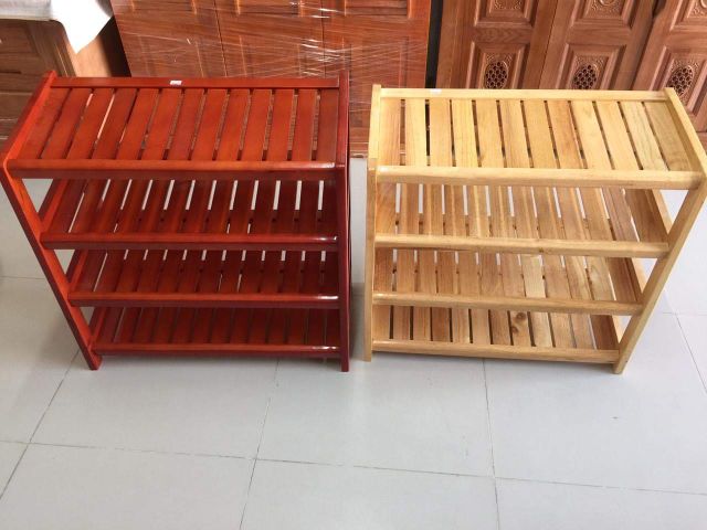 Kệ giày dép 63cm - 4 tầng gỗ cao su
