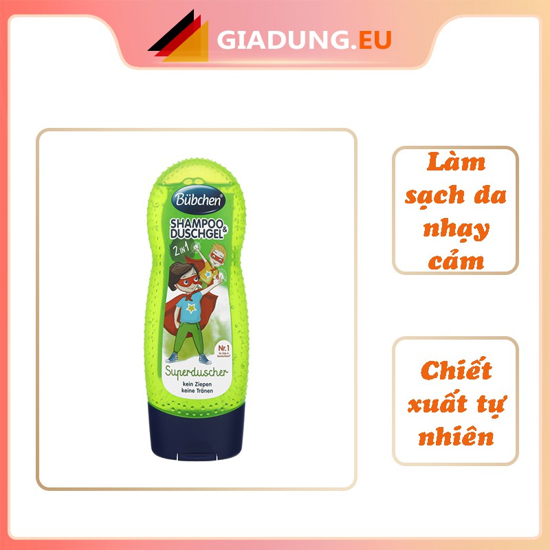 Sữa tắm và dầu gội trẻ em siêu nhân Bubchen 230ml