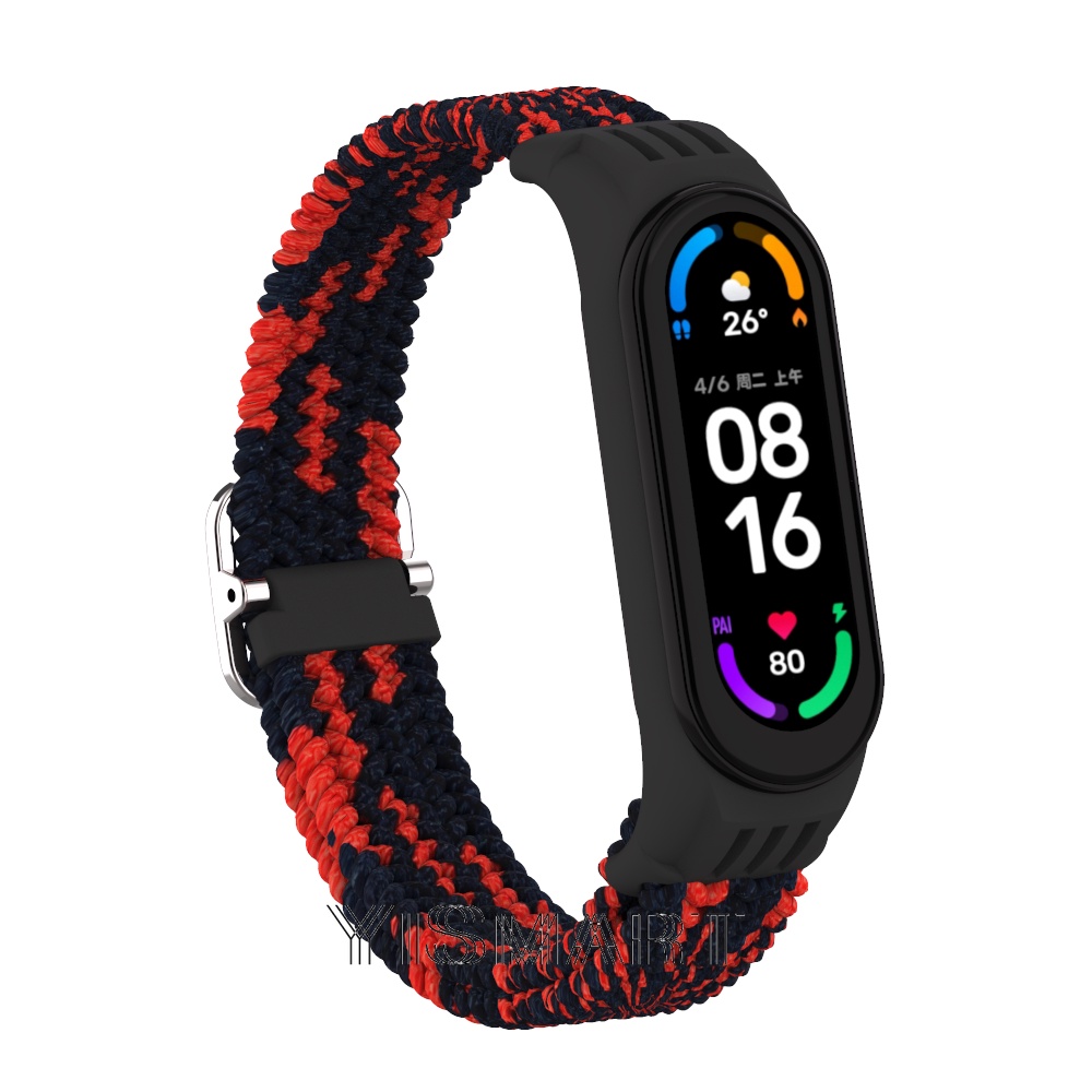 Dây bện đeo đồng hồ co giãn thay thế cho Xiaomi Mi Band 6 5 4 3 Mi Band 6