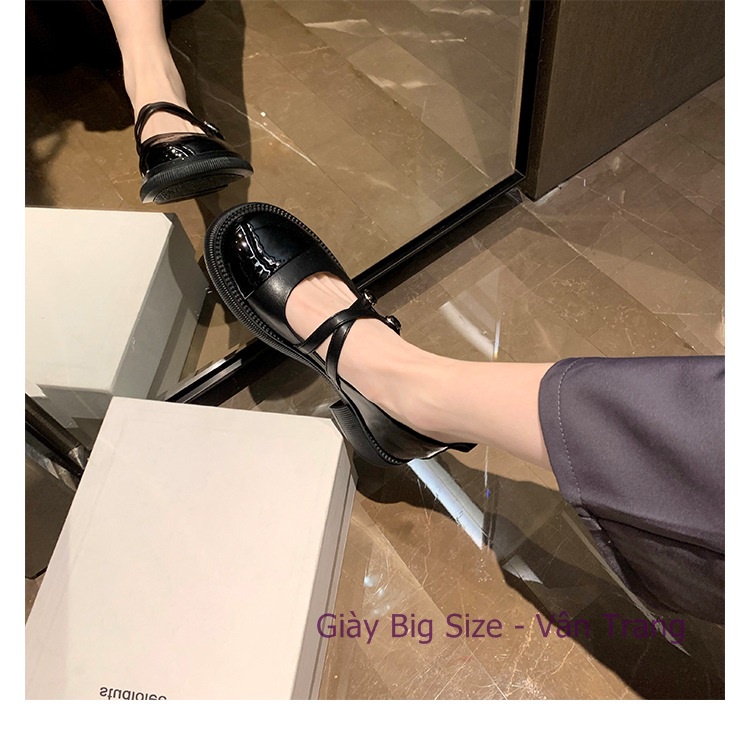 Giày búp bê đế bằng quai chéo big size từ 35-43