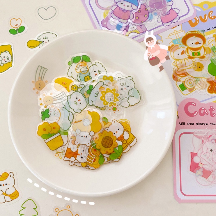 Bộ 30 Miếng Dán Trang Trí Sổ Tay Hình Động Vật Dễ Thương DIY