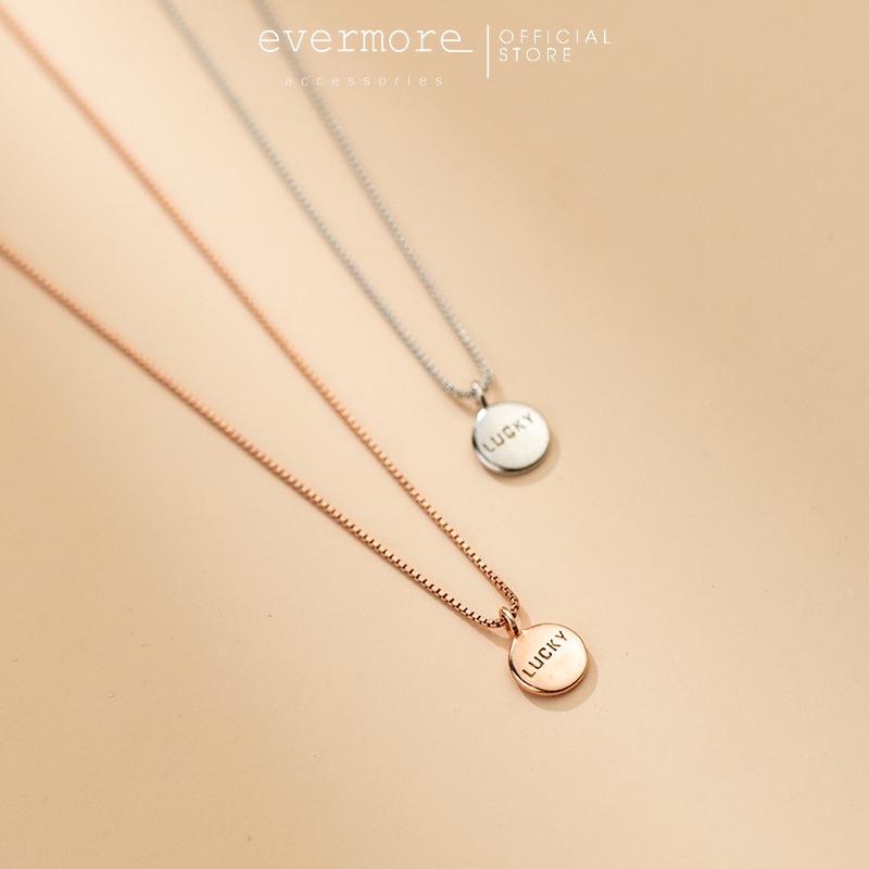 Dây chuyền bạc EVERMORE, vòng cổ bạc Lucky thanh lịch, minimalism - D025