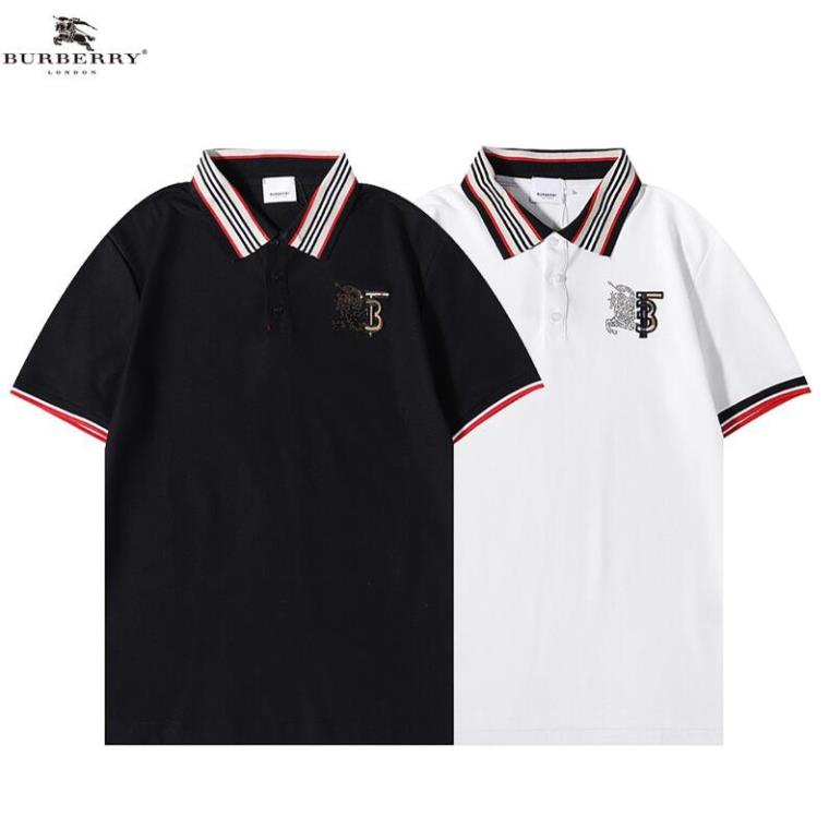 Áo thun polo Burberry tay ngắn chất liệu cotton thêu họa tiết đính đá thời trang cho nam nữ !