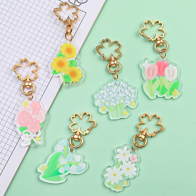 Móc Khóa Hình Bông Hoa Đơn Giản Sáng Tạo