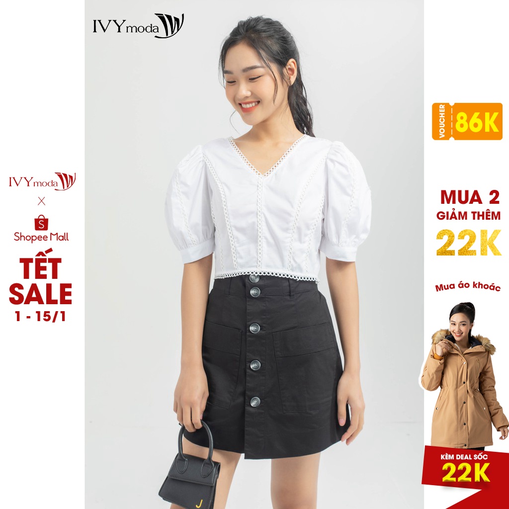 Quần sooc khaki giả váy nữ IVY moda MS 20B8567