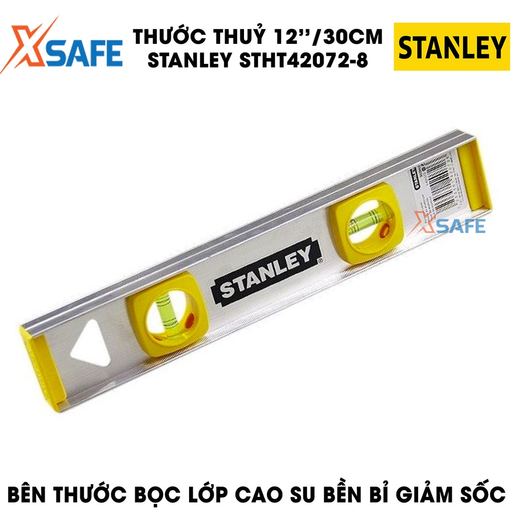 Thước thuỷ STANLEY thân nhôm cao cấp Thước cân bằng độ chính xác cao, 2 phương đứng nằm chính hãng